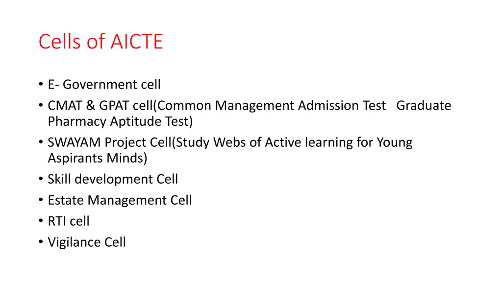 cells of aicte
