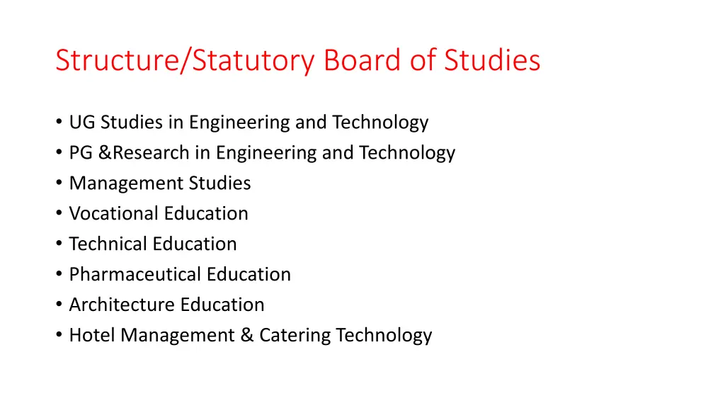 structure statutory board of studies