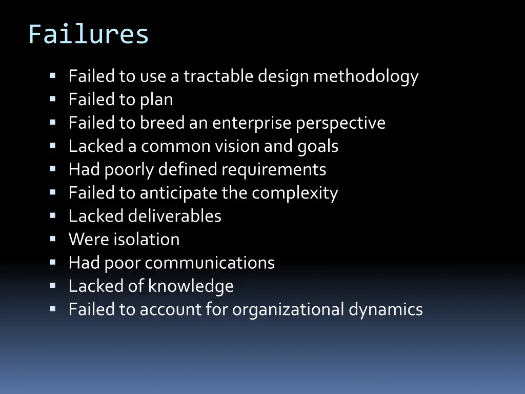 failures
