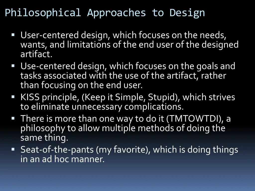 philosophical approaches to design