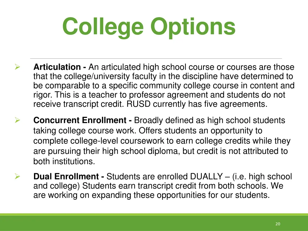 college options