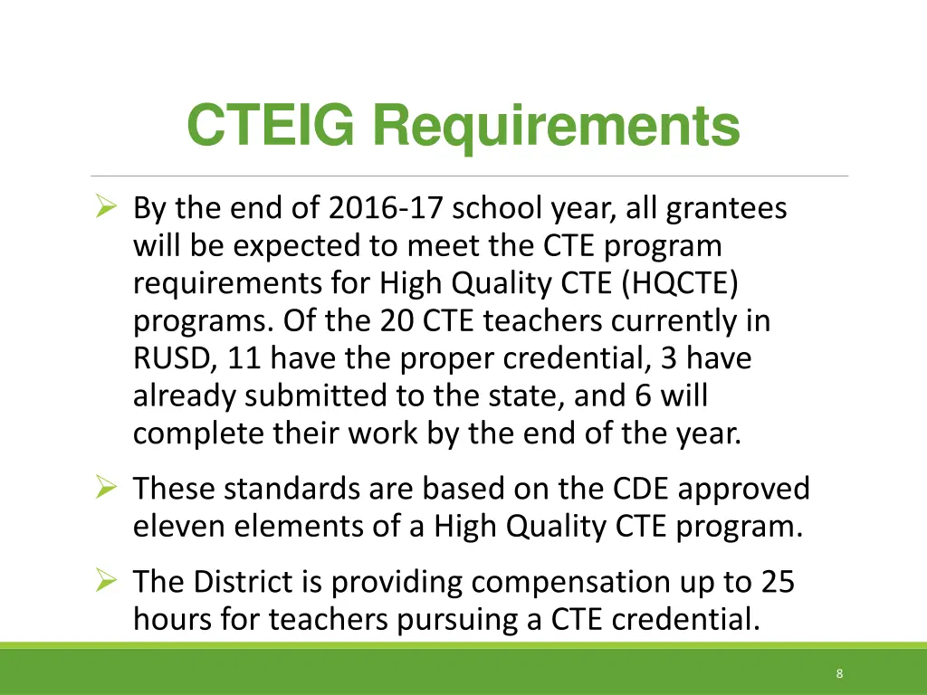 cteig requirements