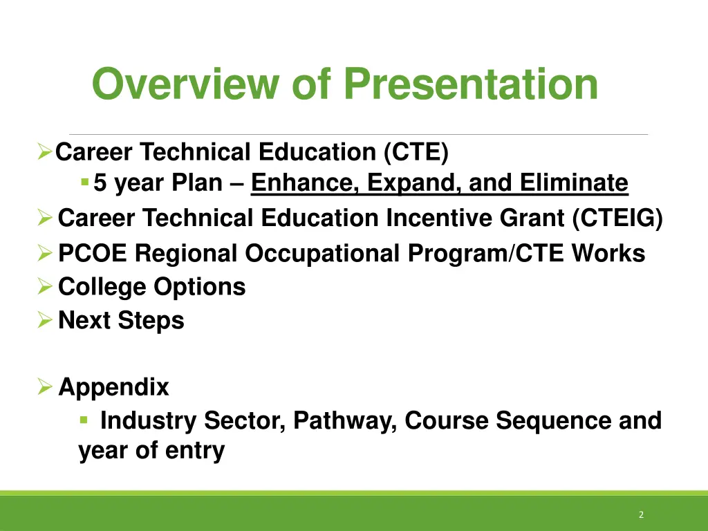 overview of presentation