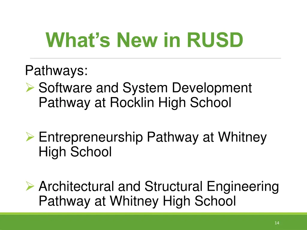what s new in rusd
