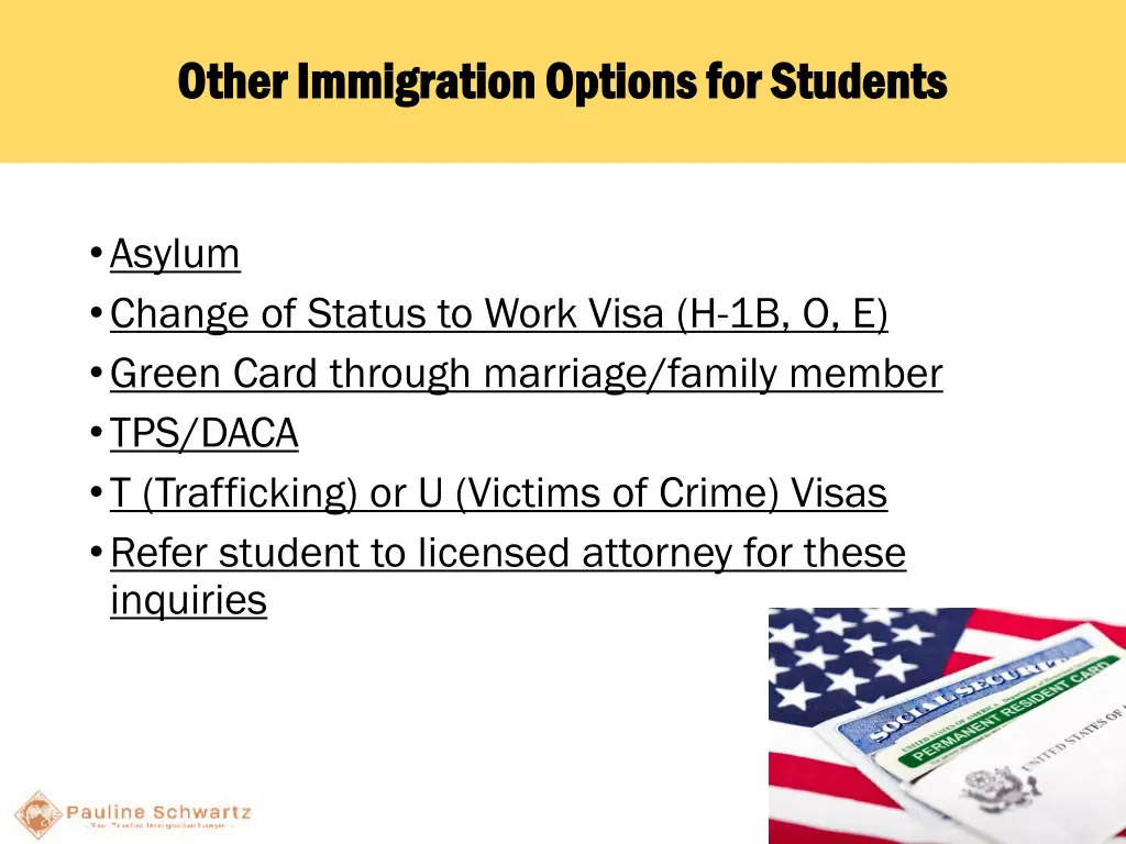 other immigration options for students other