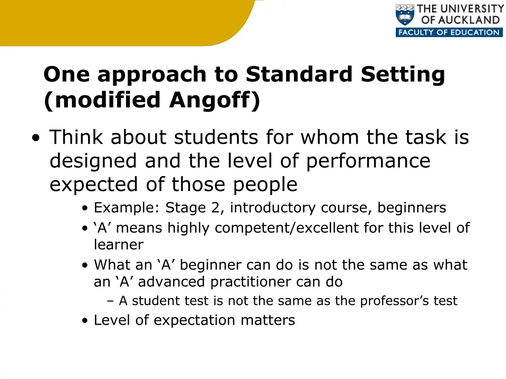 one approach to standard setting modified angoff