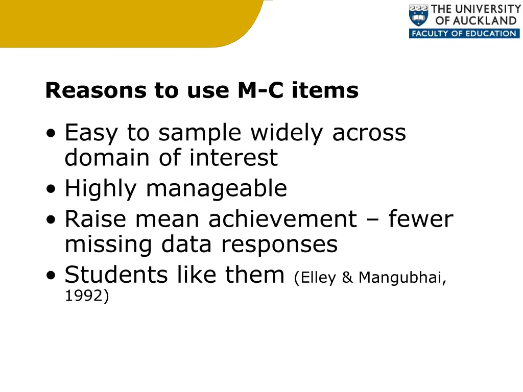 reasons to use m c items