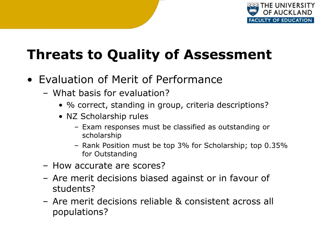threats to quality of assessment 3
