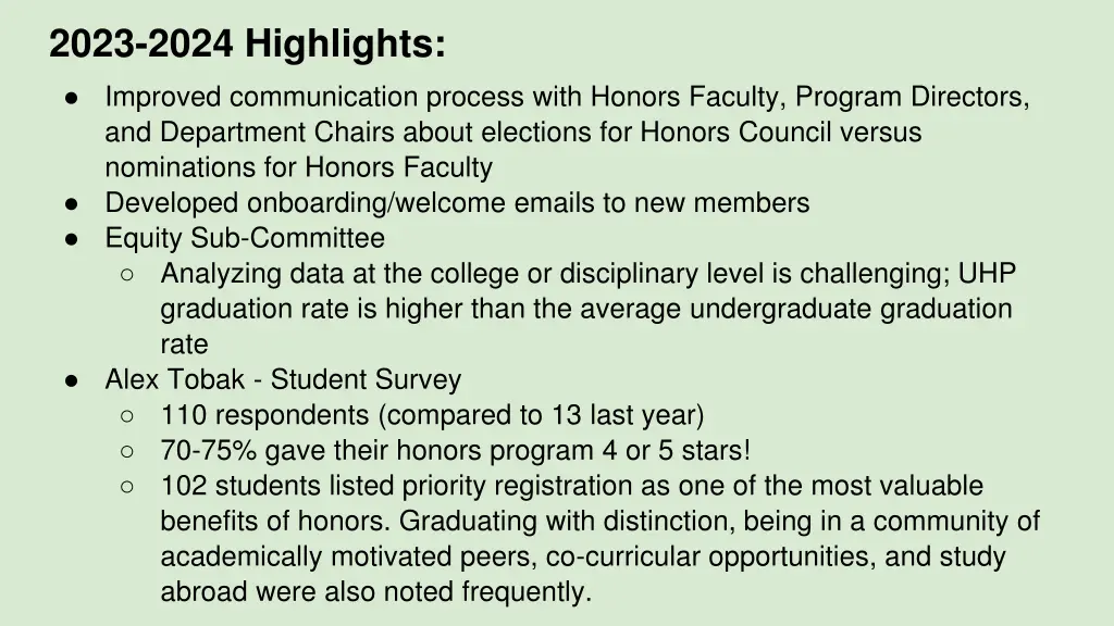 2023 2024 highlights improved communication