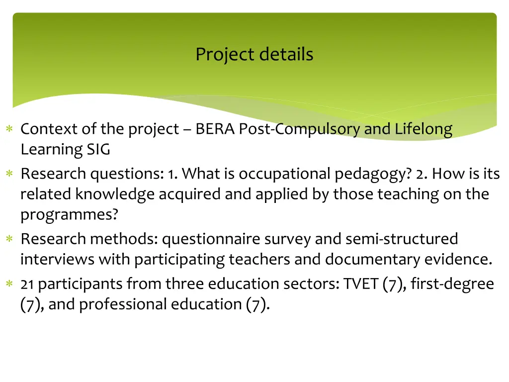 project details