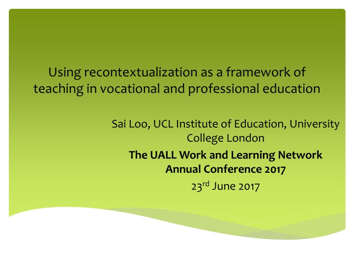 using recontextualization as a framework