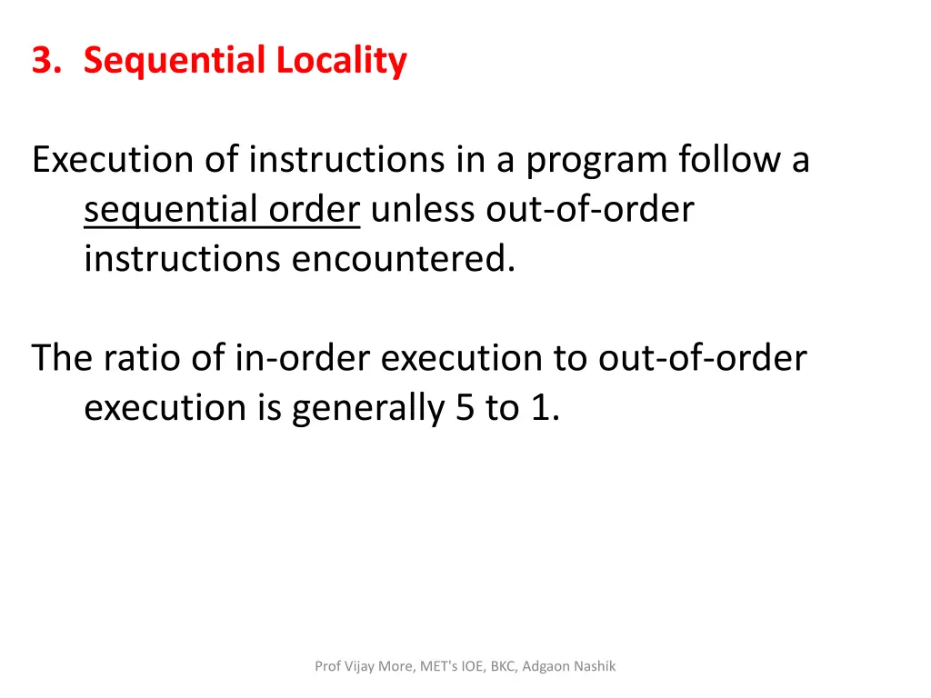 3 sequential locality