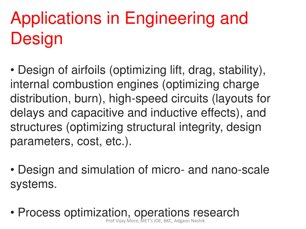 applications in engineering and design