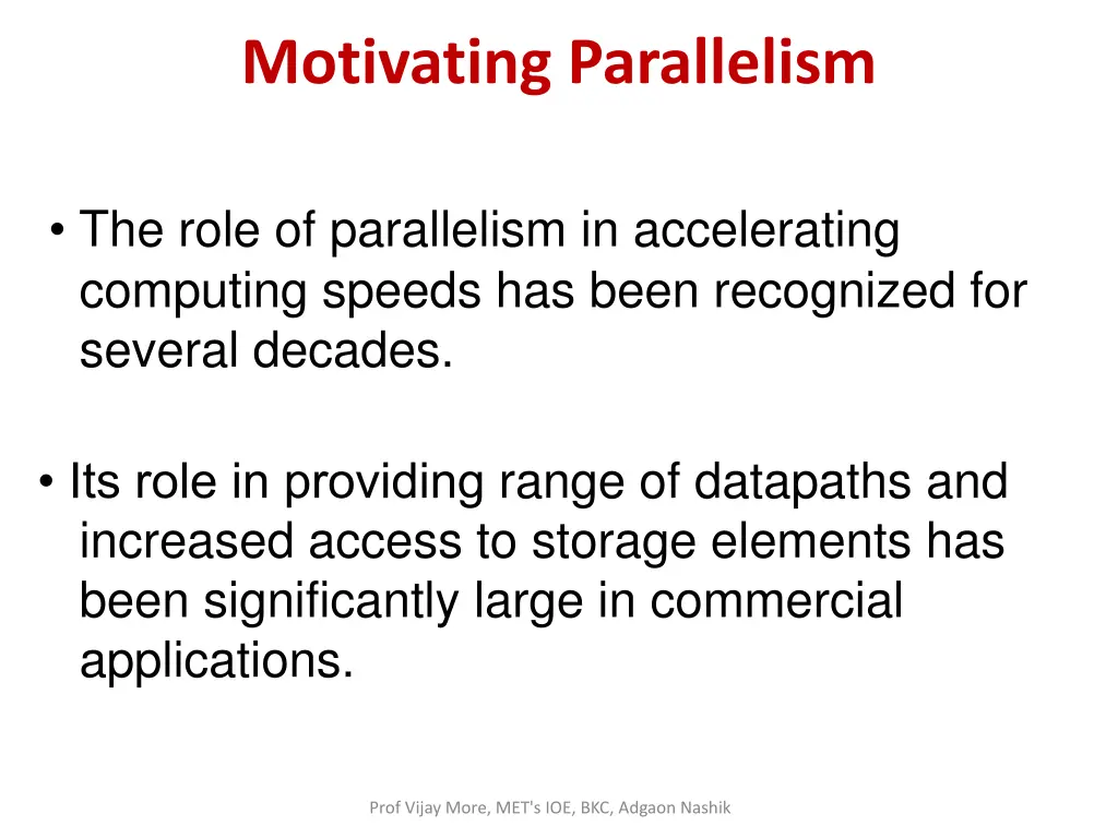 motivating parallelism