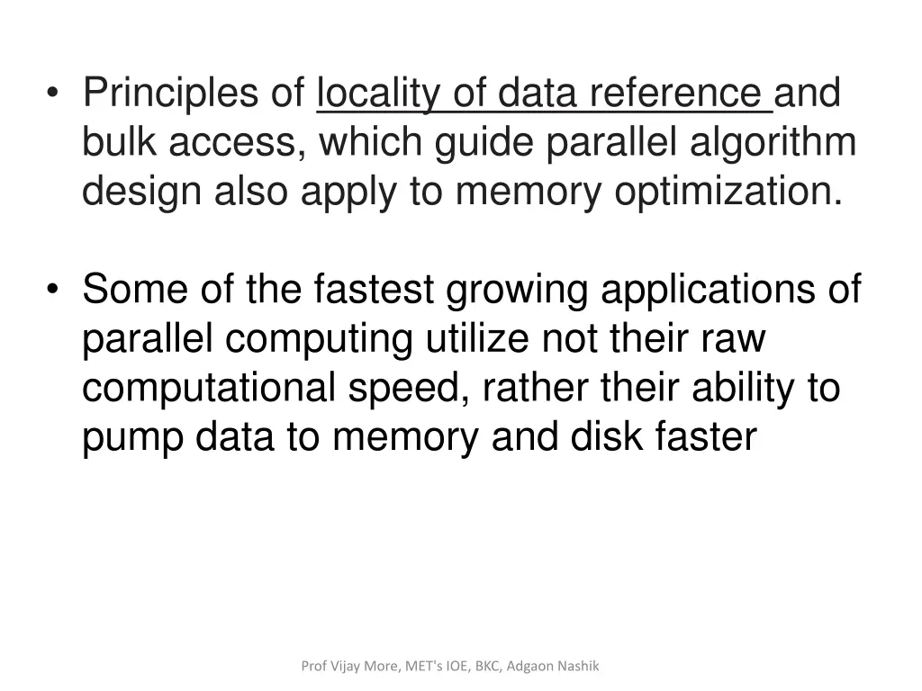 principles of locality of data reference and bulk