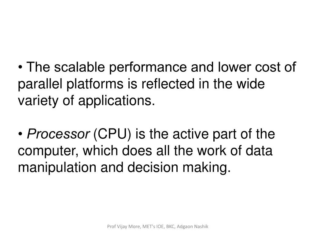 the scalable performance and lower cost