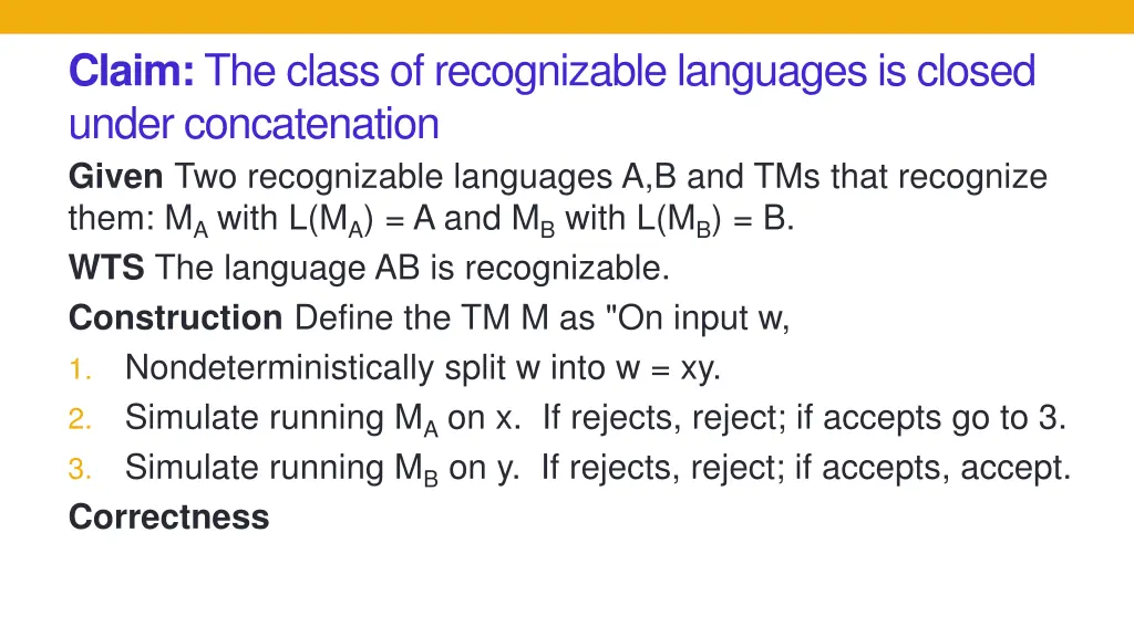 claim the class of recognizable languages 1