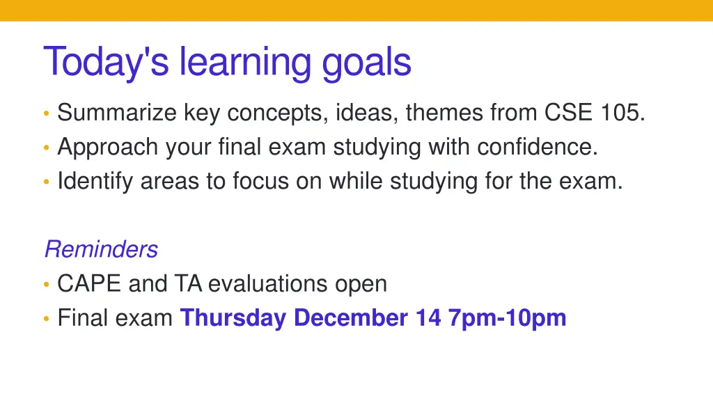today s learning goals
