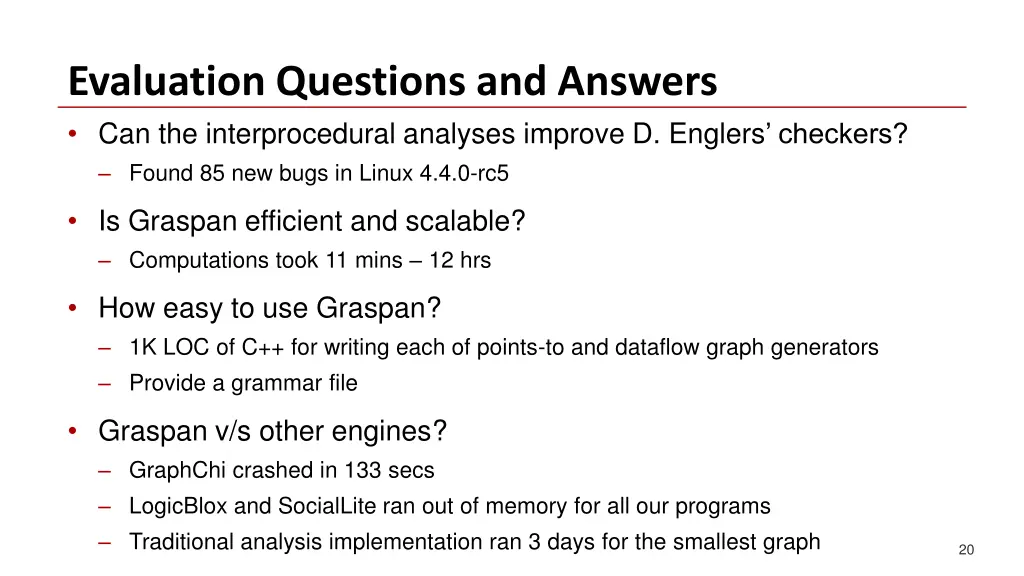 evaluation questions and answers