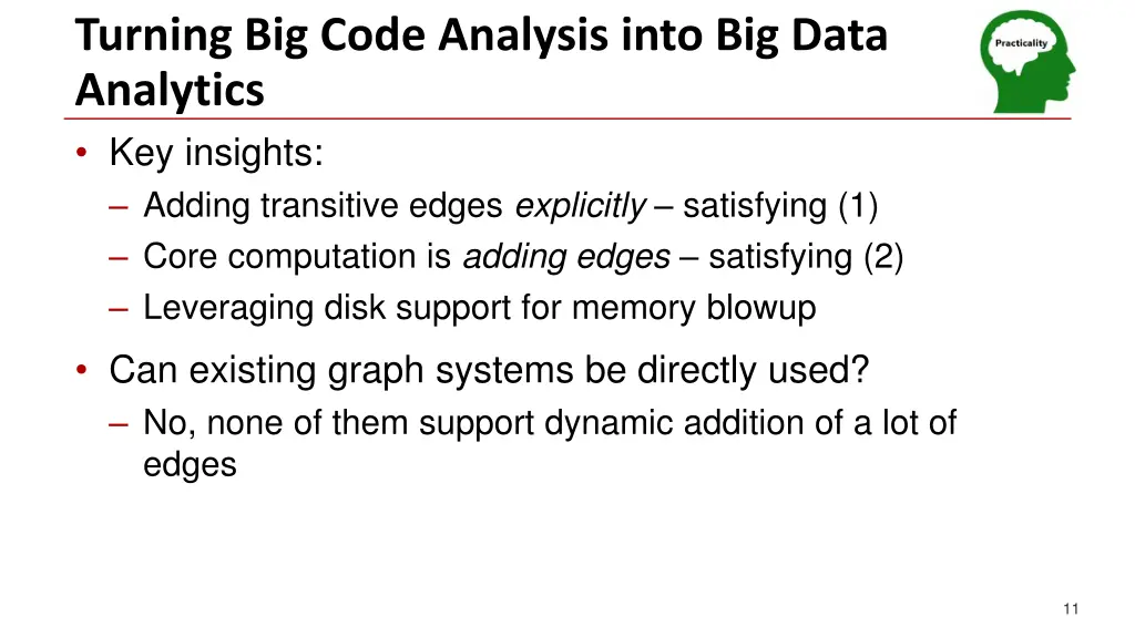 turning big code analysis into big data analytics