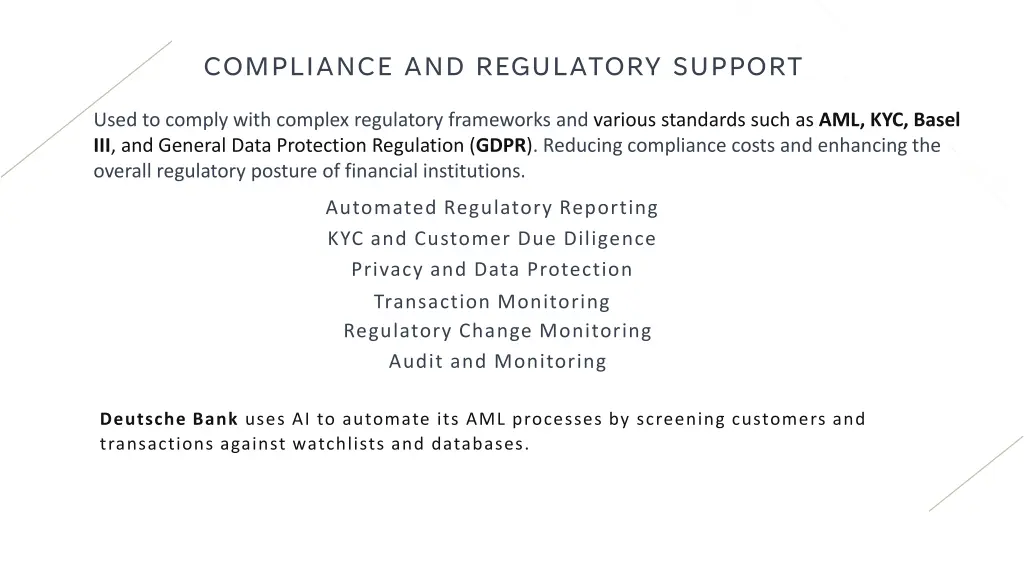 compliance and regulatory support
