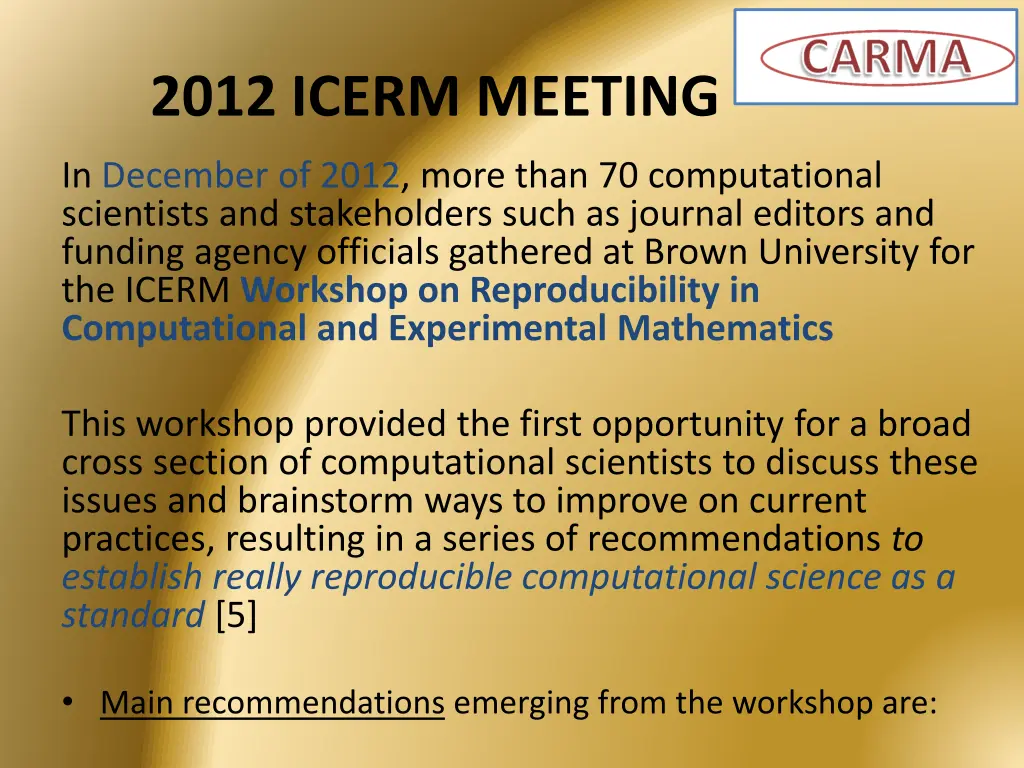 2012 icerm meeting