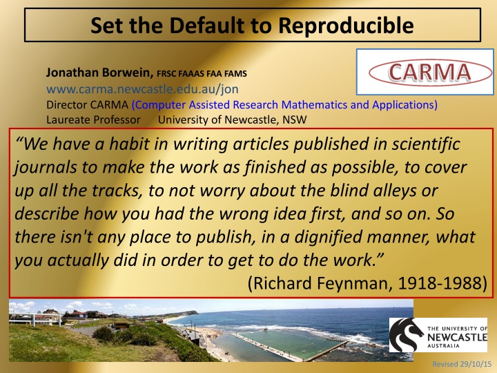 set the default to reproducible