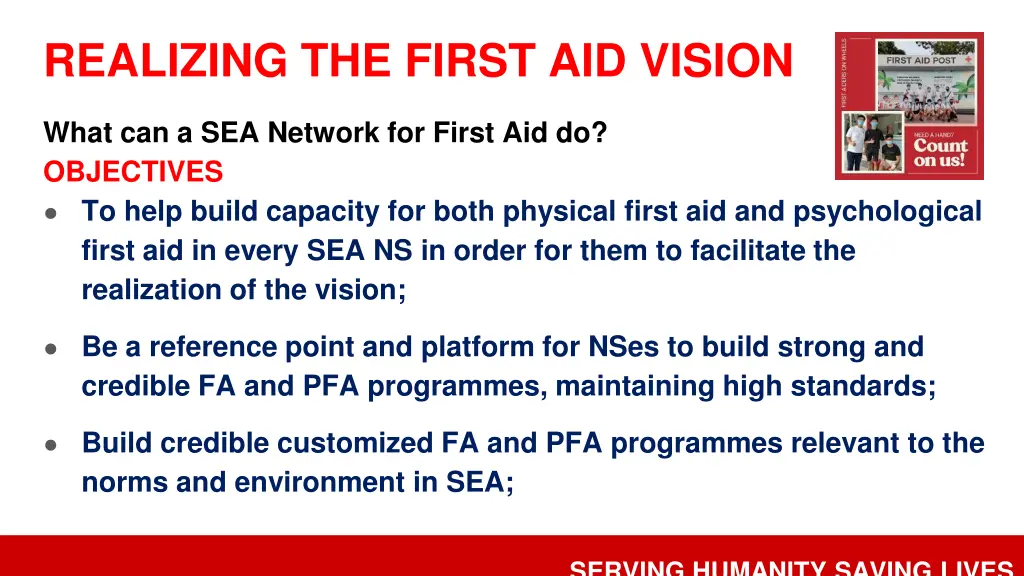 realizing the first aid vision