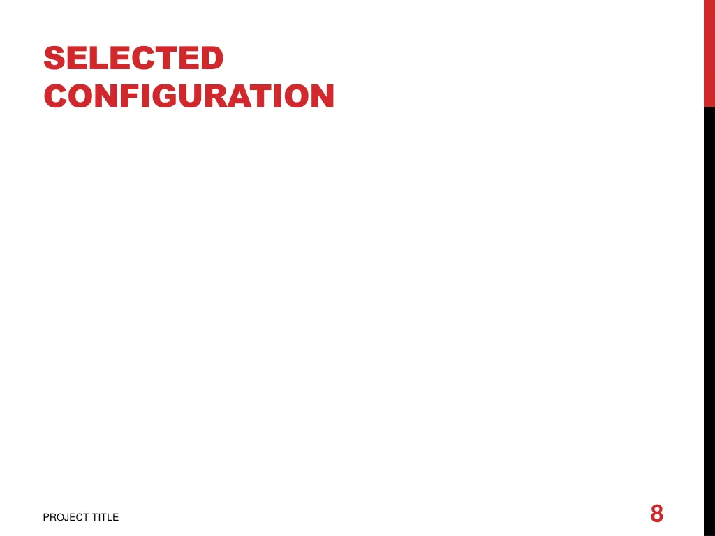 selected configuration