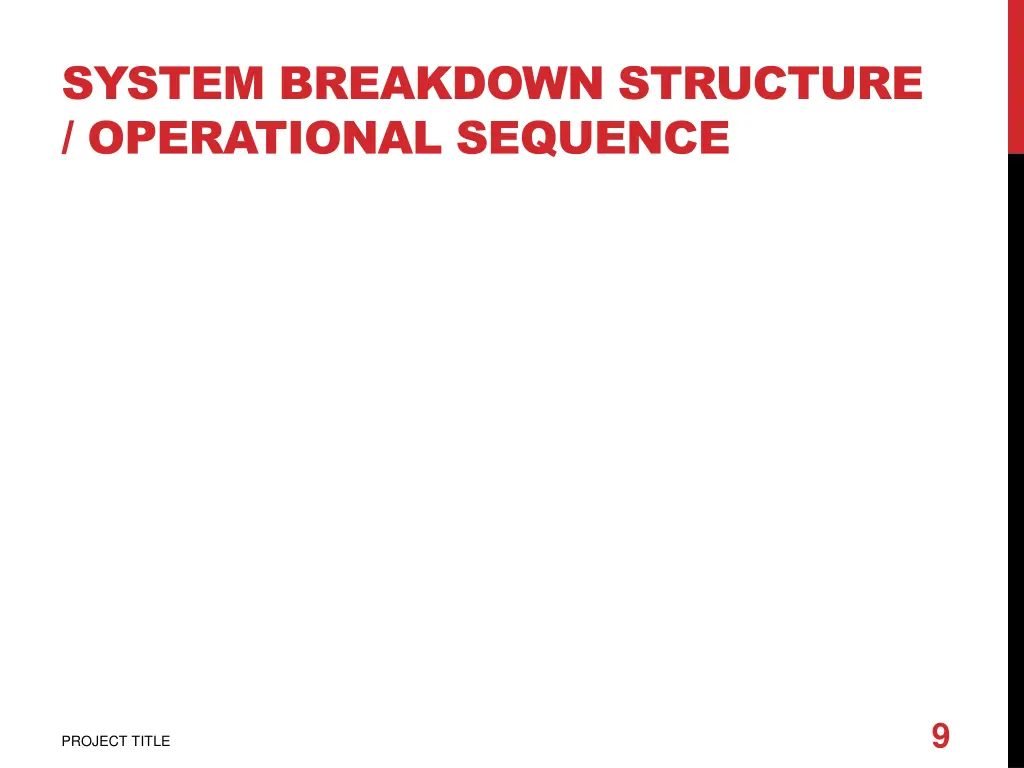 system breakdown structure operational sequence