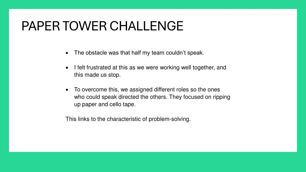 paper tower challenge 2