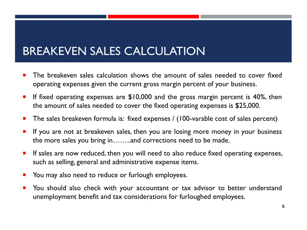 breakeven sales calculation