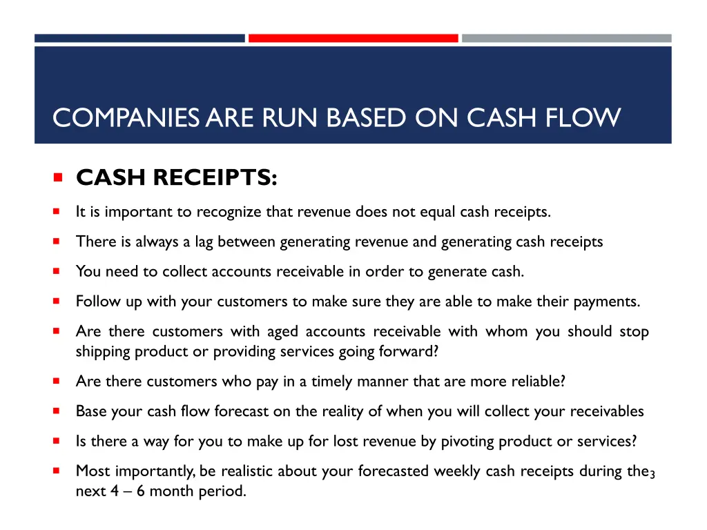 companies are run based on cash flow