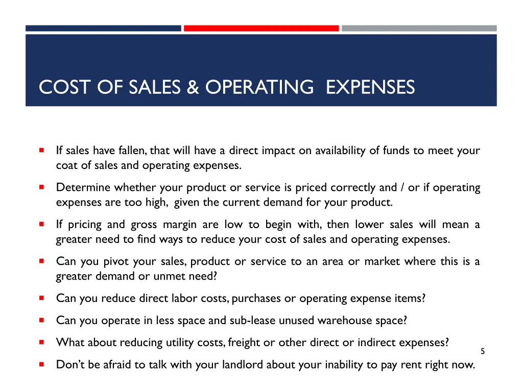 cost of sales operating expenses