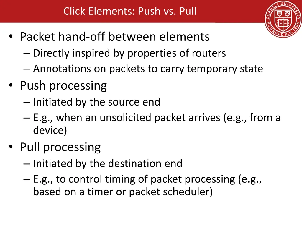 click elements push vs pull