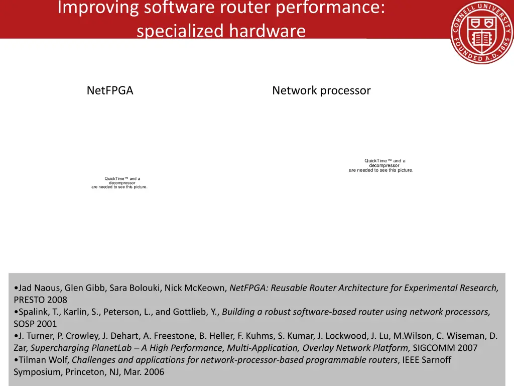 improving software router performance specialized