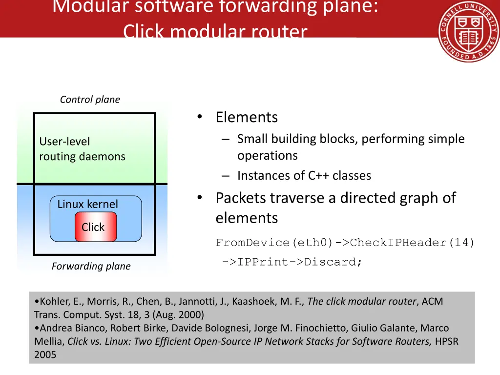 modular software forwarding plane click modular