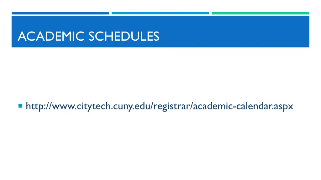 academic schedules