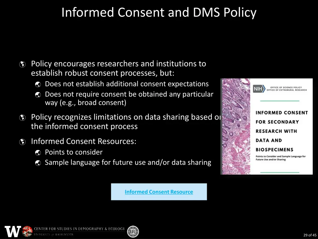 informed consent and dms policy