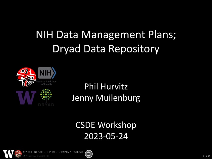 nih data management plans dryad data repository