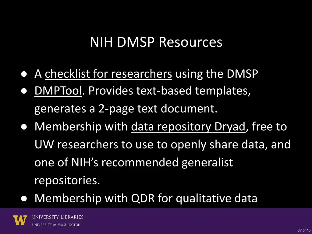 nih dmsp resources