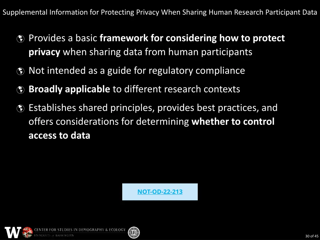 supplemental information for protecting privacy