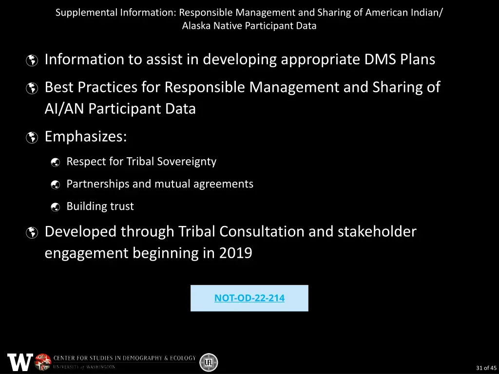 supplemental information responsible management