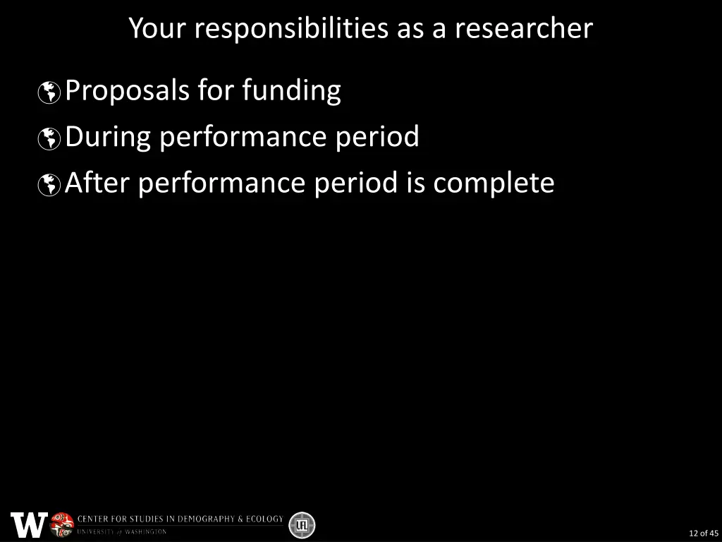your responsibilities as a researcher