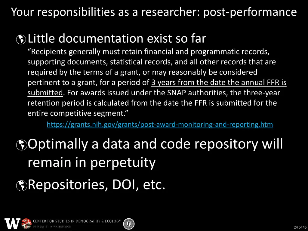 your responsibilities as a researcher post