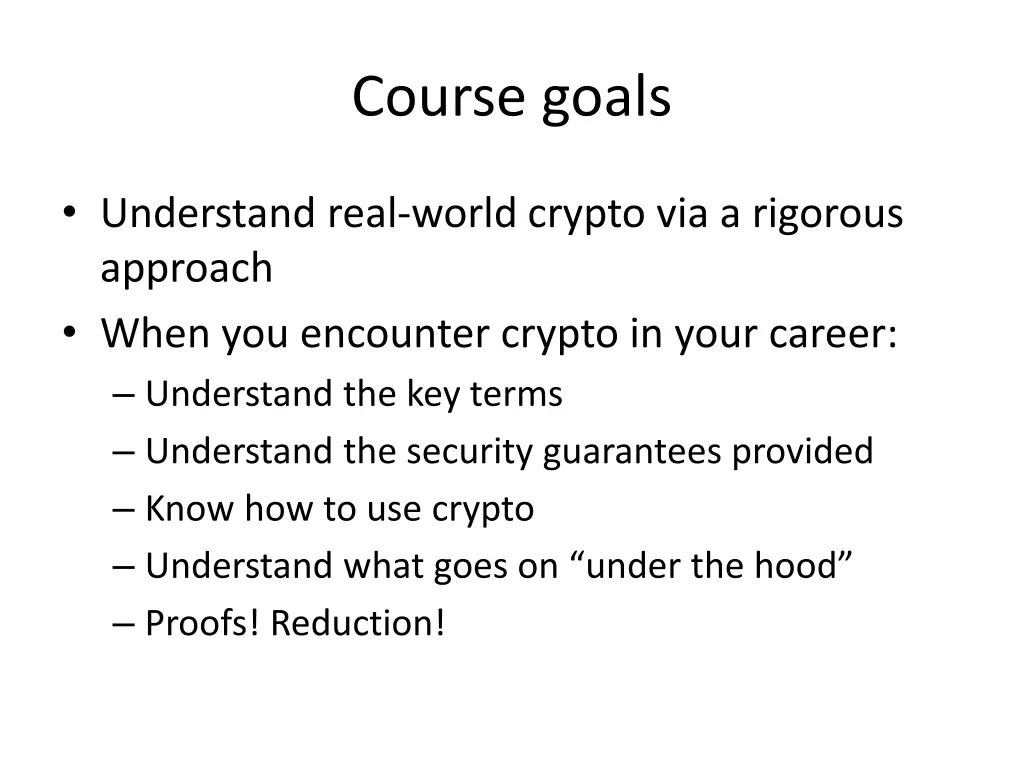 course goals