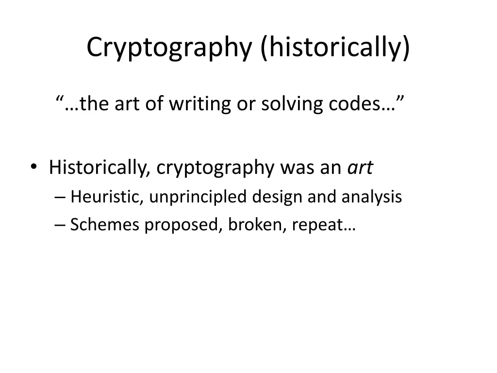 cryptography historically 1
