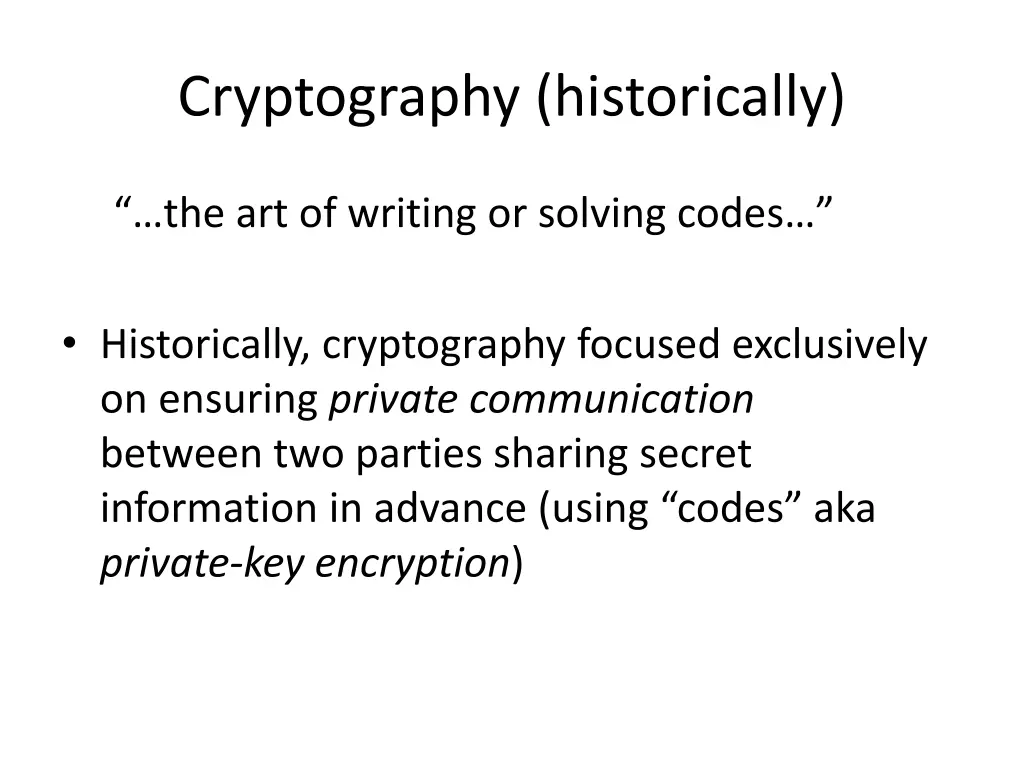 cryptography historically