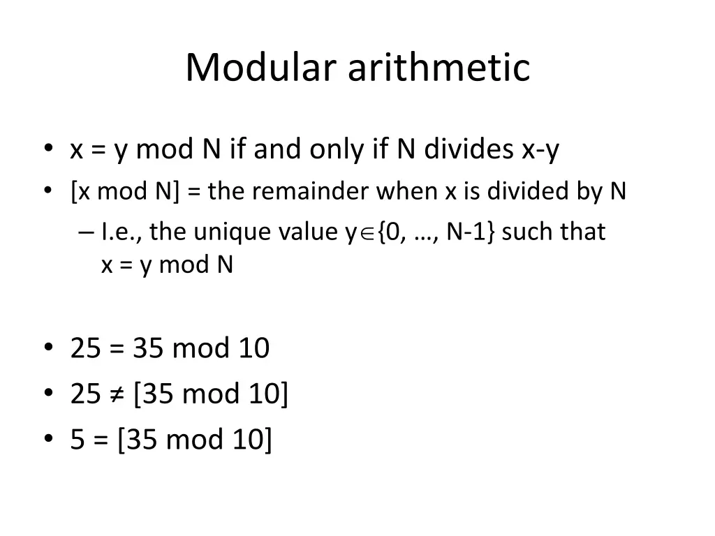 modular arithmetic