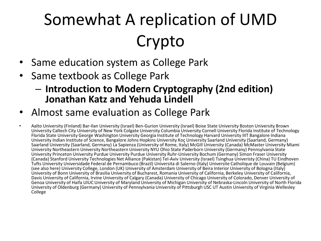 somewhat a replication of umd crypto same
